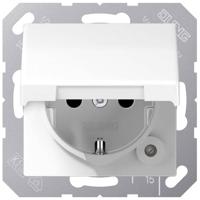 Jung AS1520KIKLWW Wandcontactdoos met randaarde Inzetstuk 1-voudig Alpine-wit 1 stuk(s) - thumbnail