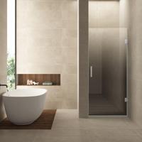 Nisdeur Rechts Wiesbaden Less 90x200 cm 8 mm Nano Spiegelrook- Naar Helder Glas Chroom - thumbnail