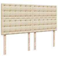 Boxspring met matras stof crèmekleurig 200x200 cm - thumbnail