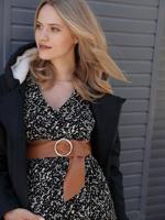 Leren zwangerschapsriem Oeko Tex® camelkleurig - thumbnail