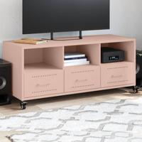 Tv-meubel 100,5x39x43,5 cm staal roze - thumbnail