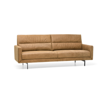 Relaxbank 3-Zits T-501 Cognacbruin Stof en Leer - thumbnail