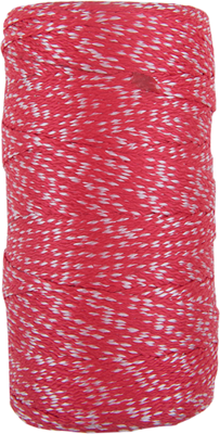 CON:P pp touw 1mm/6kg rood/wit bob/100m - b34178