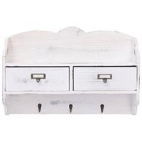 VidaXL Wandkapstok 50x10x34 cm hout wit - thumbnail