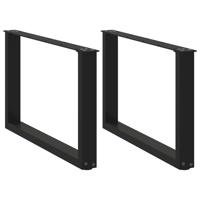 Salontafelpoten 2 st U-vormig 60x(42-43) cm staal zwart - thumbnail