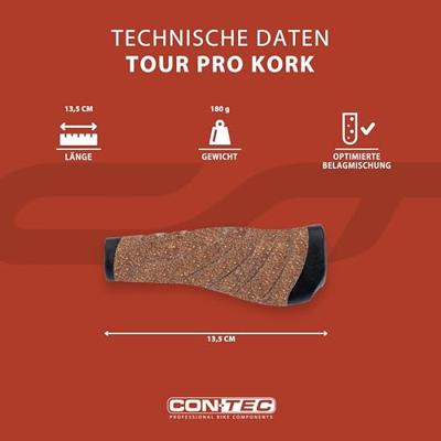 CONTEC handvatten "tour pro kork" ct grips tour pro cork 135 mm, cork