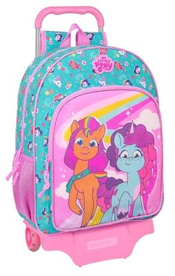 Schoolrugzak met Wielen My Little Pony Magic Roze Turkoois 33 x 42 x 14 cm