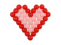 Witte Hartvormig Ballon Frame (63x58cm) - thumbnail