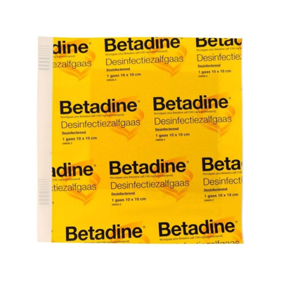 Betadine Zalfgaas 10x10cm Betadine Zalfgaas 10x10cm