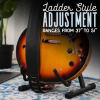 Levys Leathers M26PD-BLK gevoerde lederen gitaarband - zwart - thumbnail