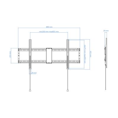 TV houder TooQ LP4390F-B 43"-90" 43" 70 Kg - thumbnail
