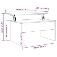 Salontafel 80x50,5x41,5 cm bewerkt hout artisanaal eikenkleurig - thumbnail