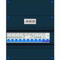 SEP 6 groepenkast 6 installatieautomaat 16A 30mA + kookgroep B16 2 aardlekschakelaars 1 fase 230V - thumbnail