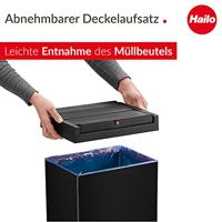 Hailo Bix-Box Swing XL 8602410 Afvalbak 52 l Plaatstaal (l x b x h) 260 x 339 x 763 mm Zwart Met zelfsluitende zwenkdeksel 1 stuk(s) - thumbnail