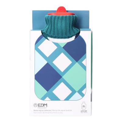 Warmwaterkruik EDM 76775 Blauw Geruit Wol 2 L