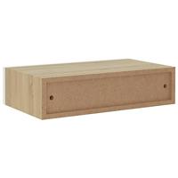 Wandschappen 2 st met lade 40x23,5x10 cm MDF eikenkleurig en wit - thumbnail
