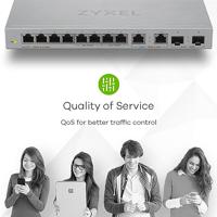 Zyxel XGS1010-12-ZZ0102F netwerk-switch Unmanaged Gigabit Ethernet (10/100/1000) Grijs - thumbnail