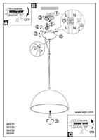 Eglo HanglampGaetano 1 53cm zwart - goud - 94936 - thumbnail