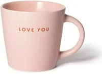 Vondels cappuccinokop keramiek love you 9x9.5cm pink - thumbnail