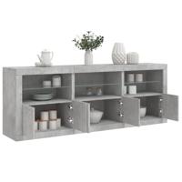 Dressoir met LED-verlichting 181,5x37x67 cm betongrijs - thumbnail