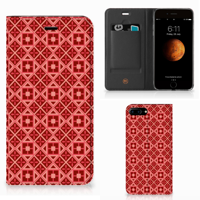 Apple iPhone 7 Plus | 8 Plus Hoesje met Magneet Batik Rood - thumbnail