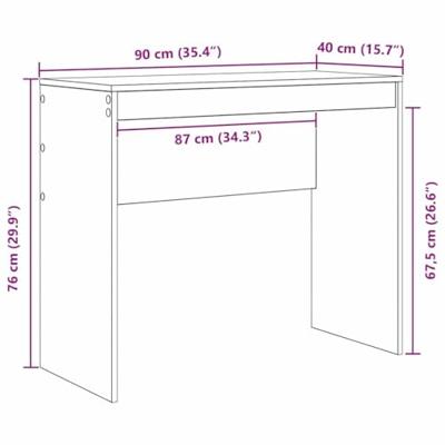 Bureau Grijs sonoma 90 x 40 x 76 cm Bewerkt hout