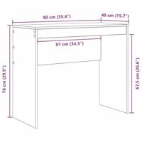 Bureau Zwart eiken 90 x 40 x 76 cm Bewerkt hout - thumbnail
