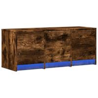 Tv-meubel met LED 97x34x40 cm bewerkt hout gerookt eikenkleur - thumbnail