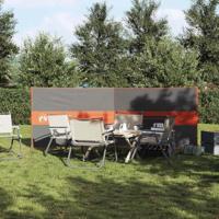 Windscherm camping waterdicht 344x120 cm grijs en oranje - thumbnail