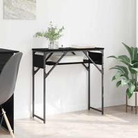 Consoletafel Zwart eiken 75x30x75cm Bewerkt hout - thumbnail