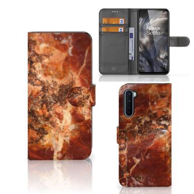 OnePlus Nord | Bookcase | Marmer Bruin OnePlus Nord | Bookcase | Marmer Bruin