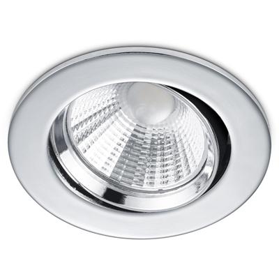Ronde Dimbare LED Inbouwspot 5W - Warm Wit 3000K - Mat Chroom - Ø80mm