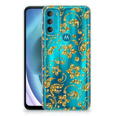 Motorola Moto G71 5G | TPU Case | Gouden Bloemen Motorola Moto G71 5G | TPU Case | Gouden Bloemen
