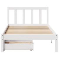Bedframe zonder matras massief grenenhout wit 75x190 cm - thumbnail
