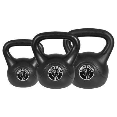 Voordeelset Kettlebells 4, 6 en 8 kg zwart kunststof Voordeelset Kettlebells 4, 6 en 8 kg zwart kunststof