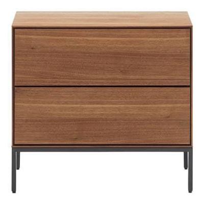 Kave Home Nachtkastje 'Vedrana' Walnoot, Met 2 lades