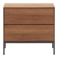 Kave Home Nachtkastje 'Vedrana' Walnoot, Met 2 lades - thumbnail