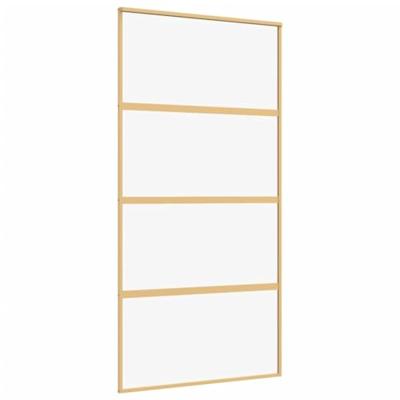 VidaXL Schuifdeur 102,5x205 cm helder esg-glas en aluminium goudkleur