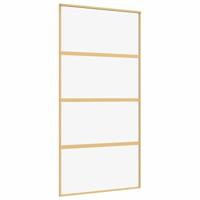 VidaXL Schuifdeur 102,5x205 cm helder esg-glas en aluminium goudkleur - thumbnail