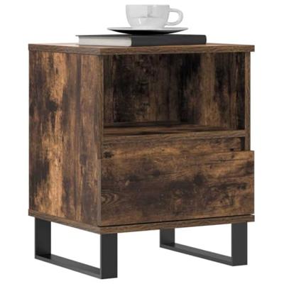 Nachtkastjes 2 st 40x35x50 cm bewerkt hout gerookt eikenkleurig