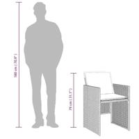 13-delige Tuinset met kussens poly rattan lichtgrijs - thumbnail