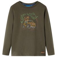 VidaXL Kindershirt met lange mouwen 92 kakikleurig - thumbnail