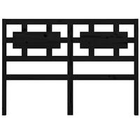 Hoofdbord 125,5x4x100 cm massief grenenhout zwart - thumbnail