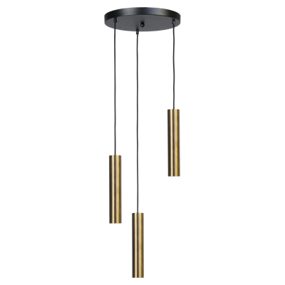 Masterlight HanglampRun Ø35 ronde plaat - 3x GU10 - antiek koper - 2382-05-10-35-3