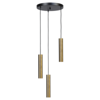 Masterlight HanglampRun Ø35 ronde plaat - 3x GU10 - antiek koper - 2382-05-10-35-3 - thumbnail