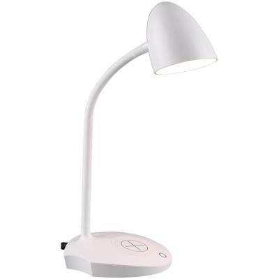 LED Bureaulamp - Tafelverlichting - Trion Lida - 4W - Warm Wit 3000K - Rond - Mat Wit - Kunststof