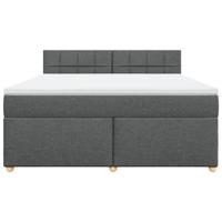 Boxspring met matras stof donkergrijs 180x200 cm - thumbnail