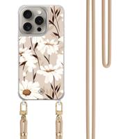 iPhone 15 Pro hoesje met beige koord - In bloom - thumbnail