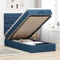 Ottoman bed met matras 90x190cm stof blauw - thumbnail