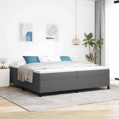 Bedframe Lichtgrijs 200 x 200 cm Katoenen stof